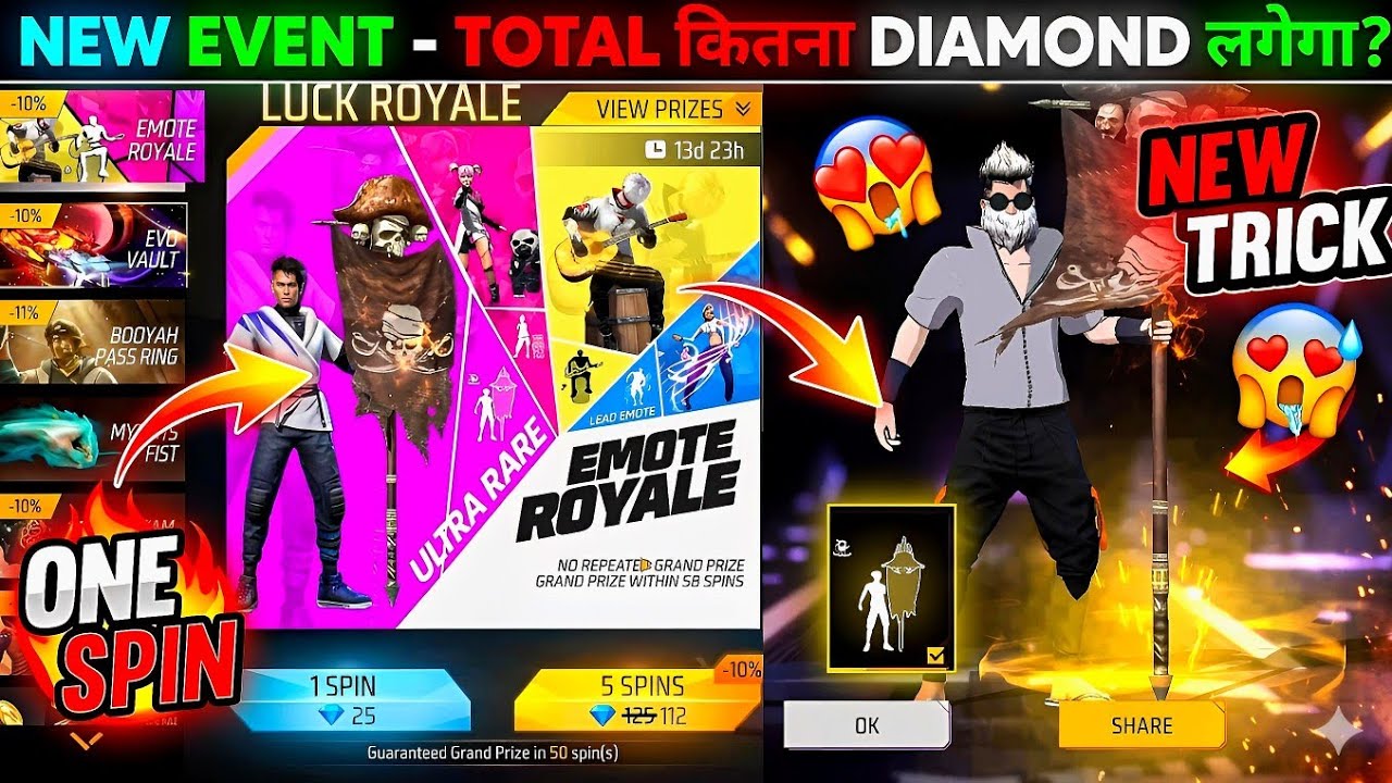 TOMORROW Emote Royale Event Date,Spin,Total Kitna Diamond Lgega?🤩Free Fire New Event | Ff New Evevnt