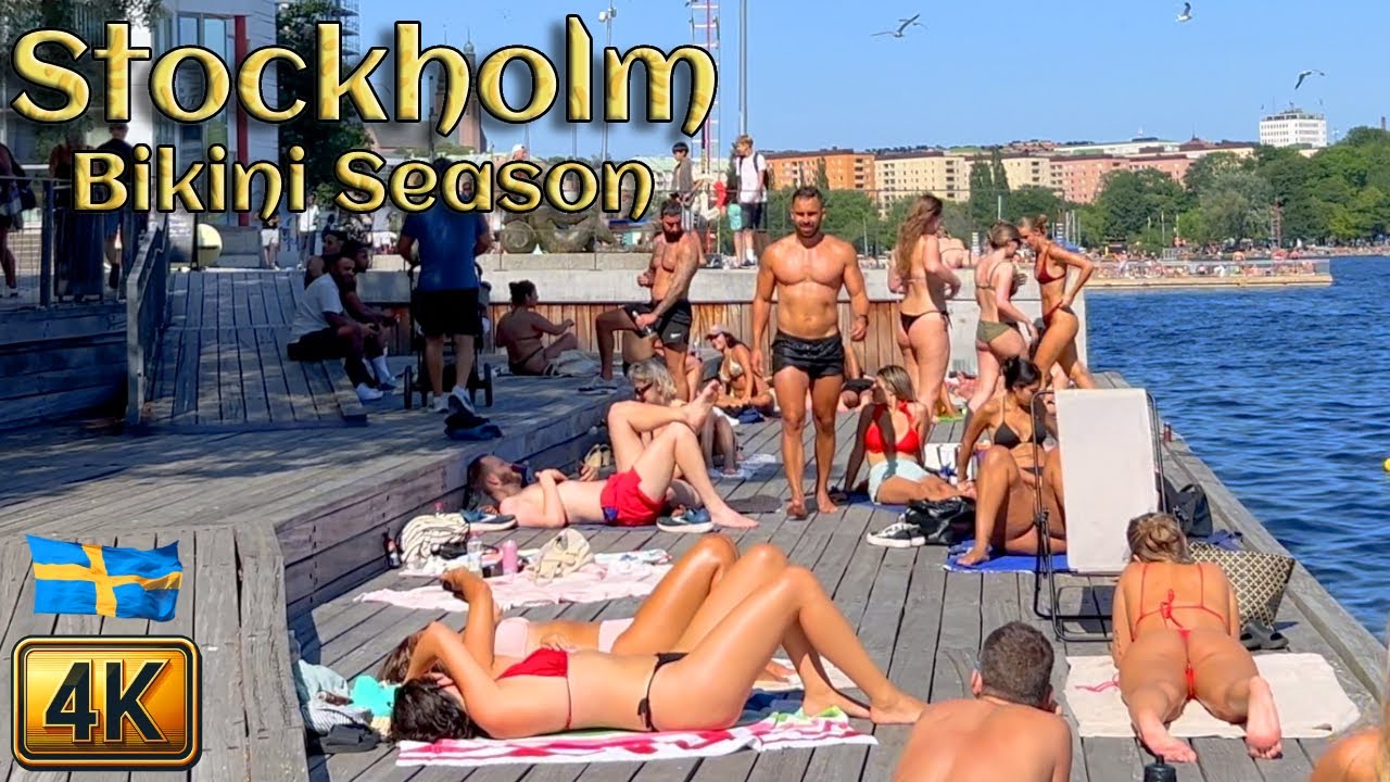 🇸🇪 Sweden: Stockholm in Bikini Season  | 4K City Walk