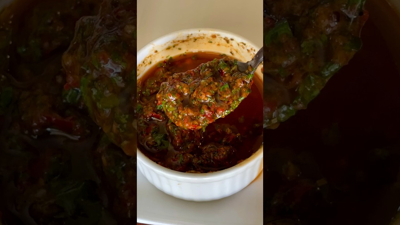 Homemade Chimichurri Sauce🌶️ #homemade #recipe #sauce #food #youtubeshorts #easyrecipe #cooking