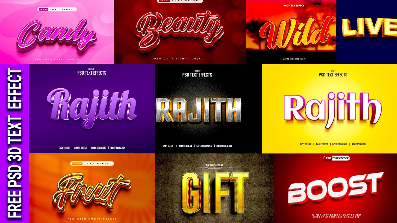 3d free psd text effect | photoshop text effect free download #3dtext #texteffect #photoshop #psd