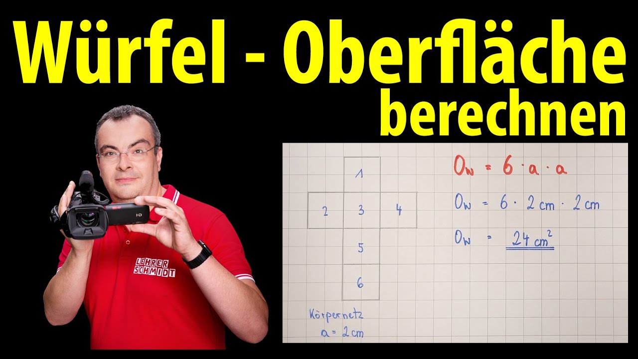 W&uuml;rfel - Oberfl&auml;che berechnen |&nbsp;Lehrerschmidt