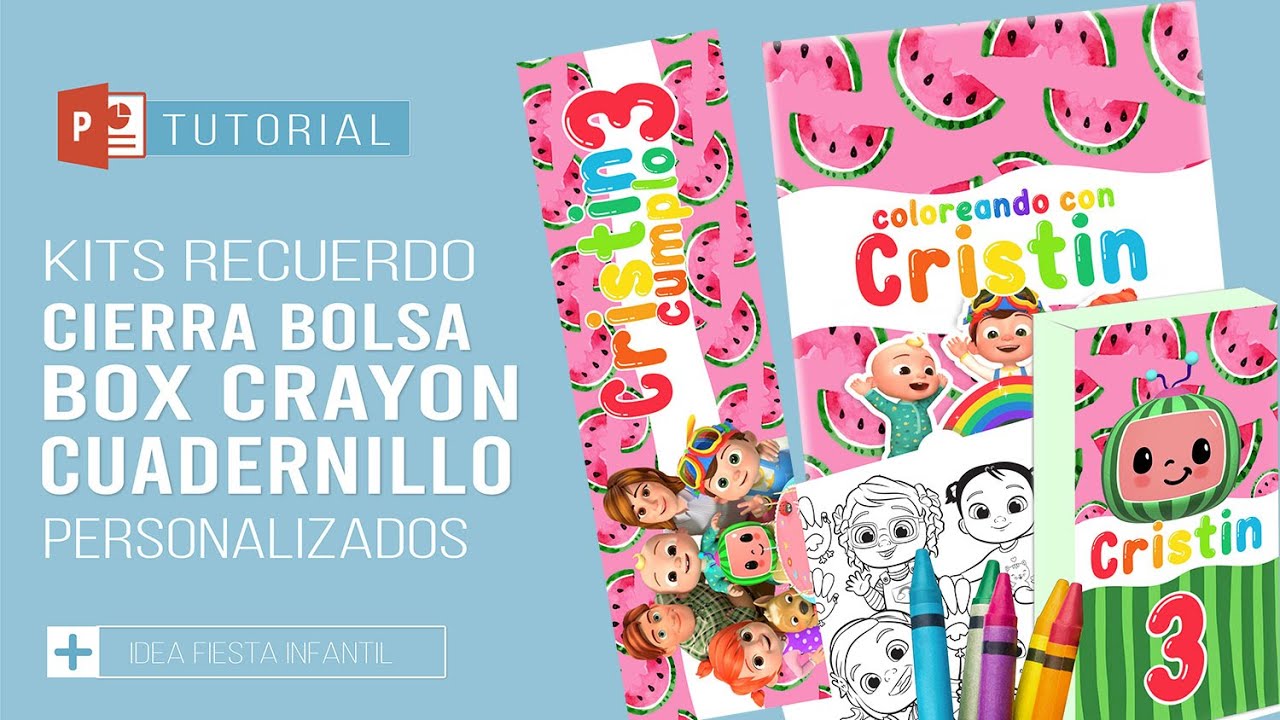 Como hacer un KIT de RECUERDO PARA COLOREAR con powerpoint | BOX CRAYOLA,CUADERNILLO Y ETIQUETA