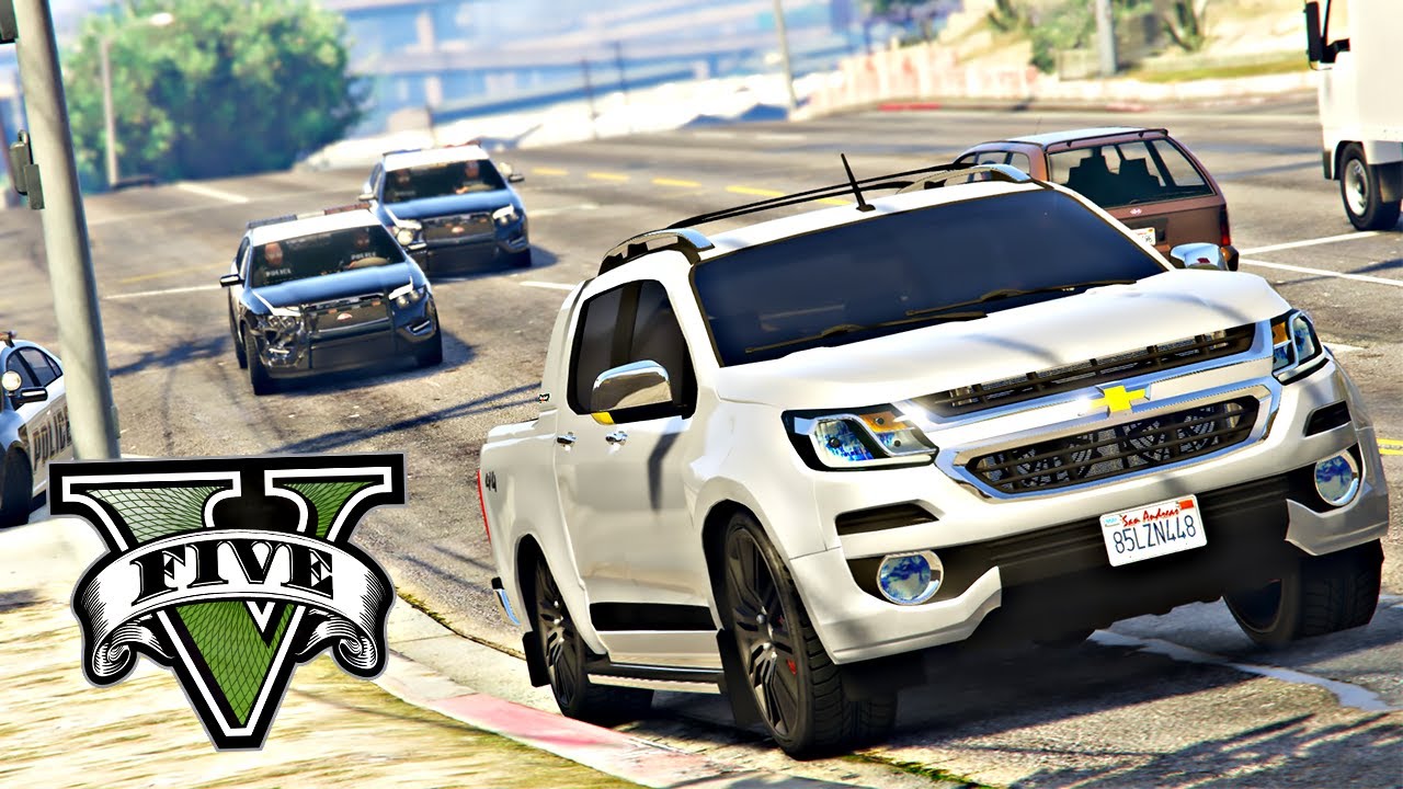 FUGA DA POLICIA COM CHEVROLET S10 - GTA V MODS