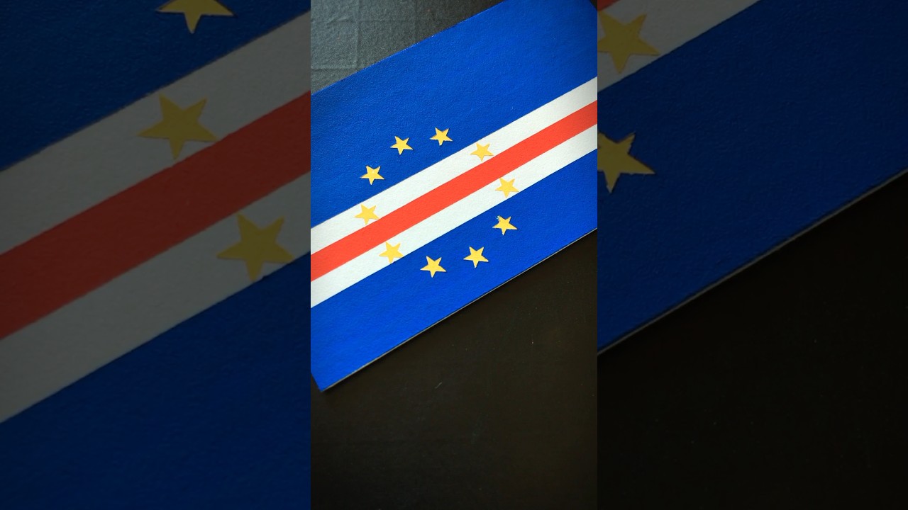 CABO VERDE 🇨🇻 Flag Drawing #caboverde #flags #posca #drawing