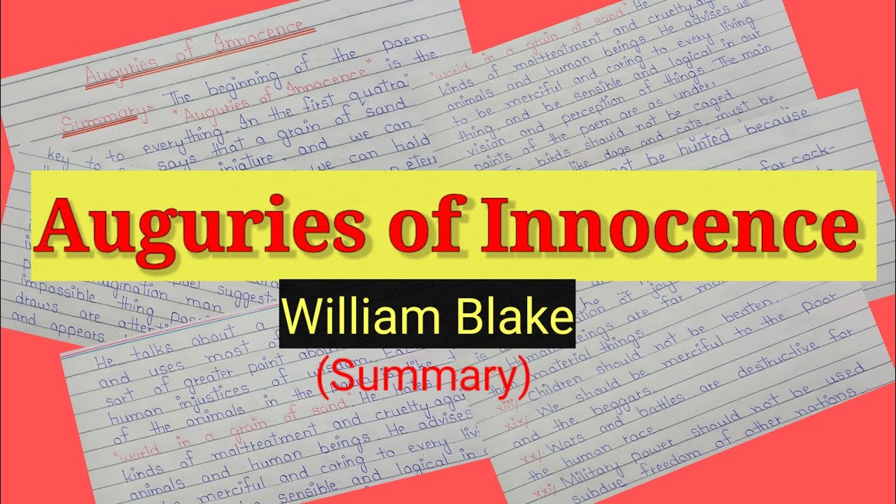 Auguries of Innocence by William Blake | Summary in Urdu/Hindi