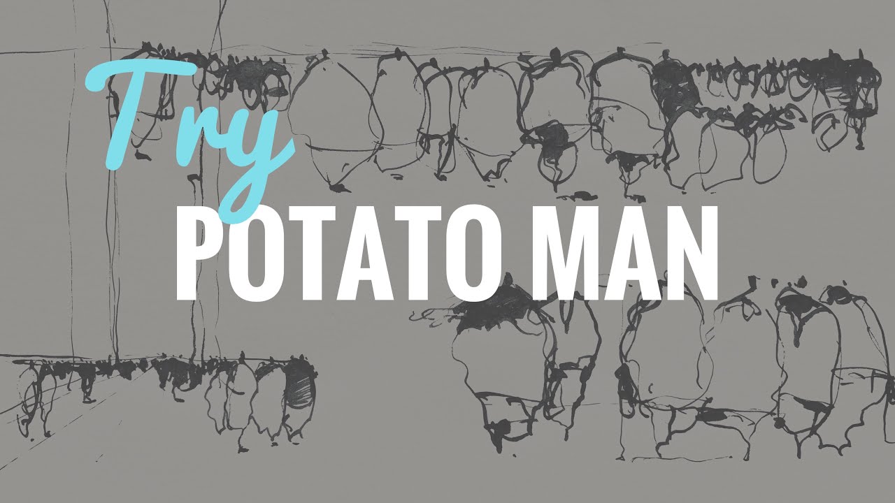 Urban Sketching Learning Video/ Try Potato Man / Beginner Tutorial