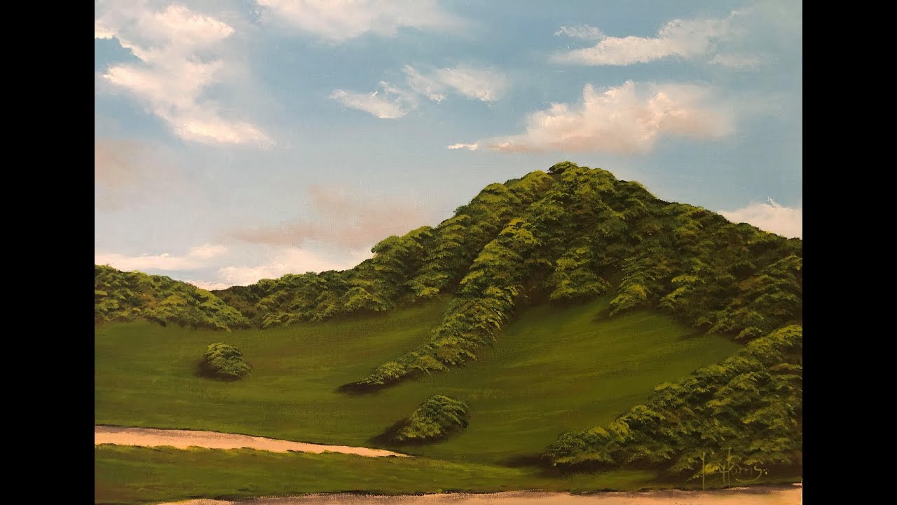 #389 How to paint a lush hill side in acrylic / You can do it