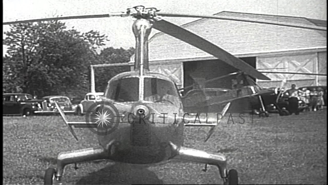 Pitcairn test pilots demonstrate an autogyro that hops off the ground before star...HD Stock Footage