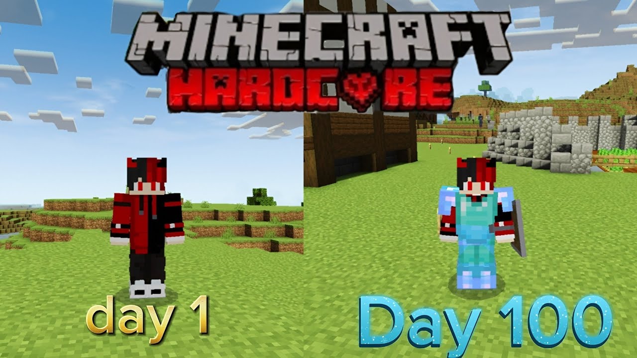 قضيت 100 يوم هاردكورد ماين كرافت البيدروك 😭🔥 minecraft bedrock 100 Day hardcord