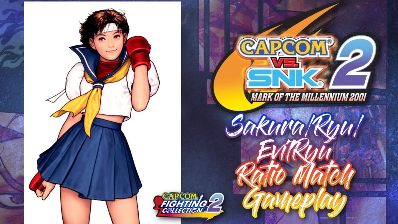 Capcom Vs. SNK 2: Ryu/Sakura/Evil Ryu Ratio Match Gameplay