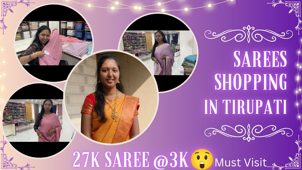 Sarees shopping in Tirupati | 27k saree at 3k only😳😲 #trending #viral #shopping #sarees