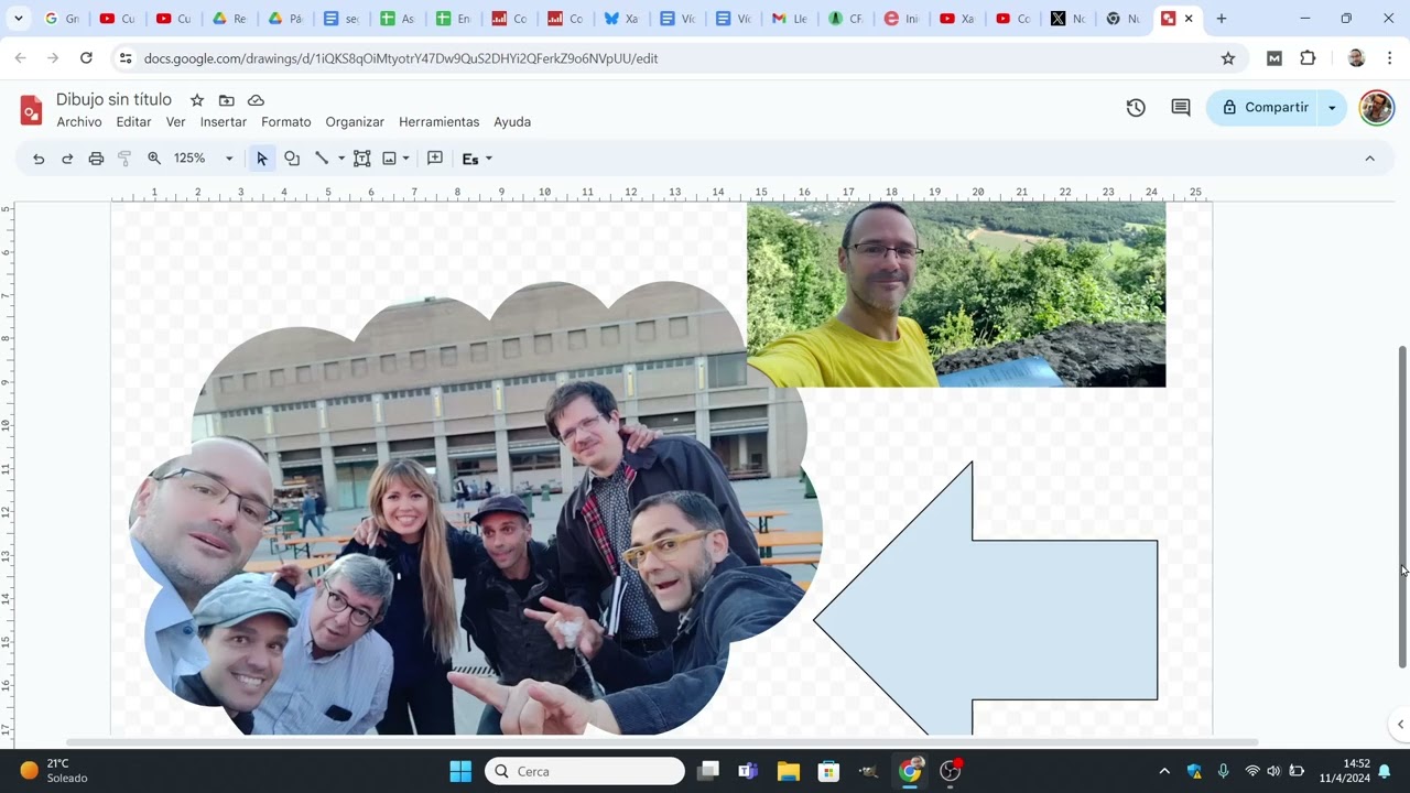 Com posar una foto dins d'una forma amb l'eina de Dibuix de Google