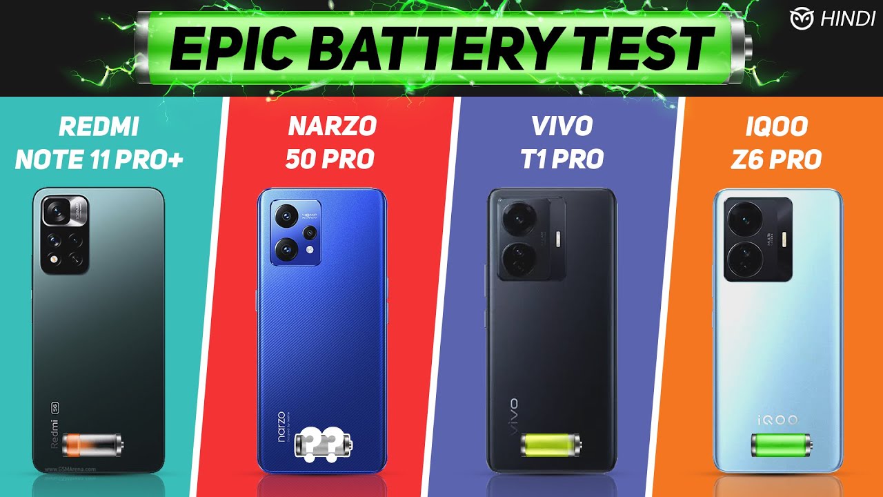 Narzo 50 Pro vs Redmi Note 11 Pro+, Vivo T1 Pro vs iQOO Z6 Pro Battery Drain Test | Charging Test