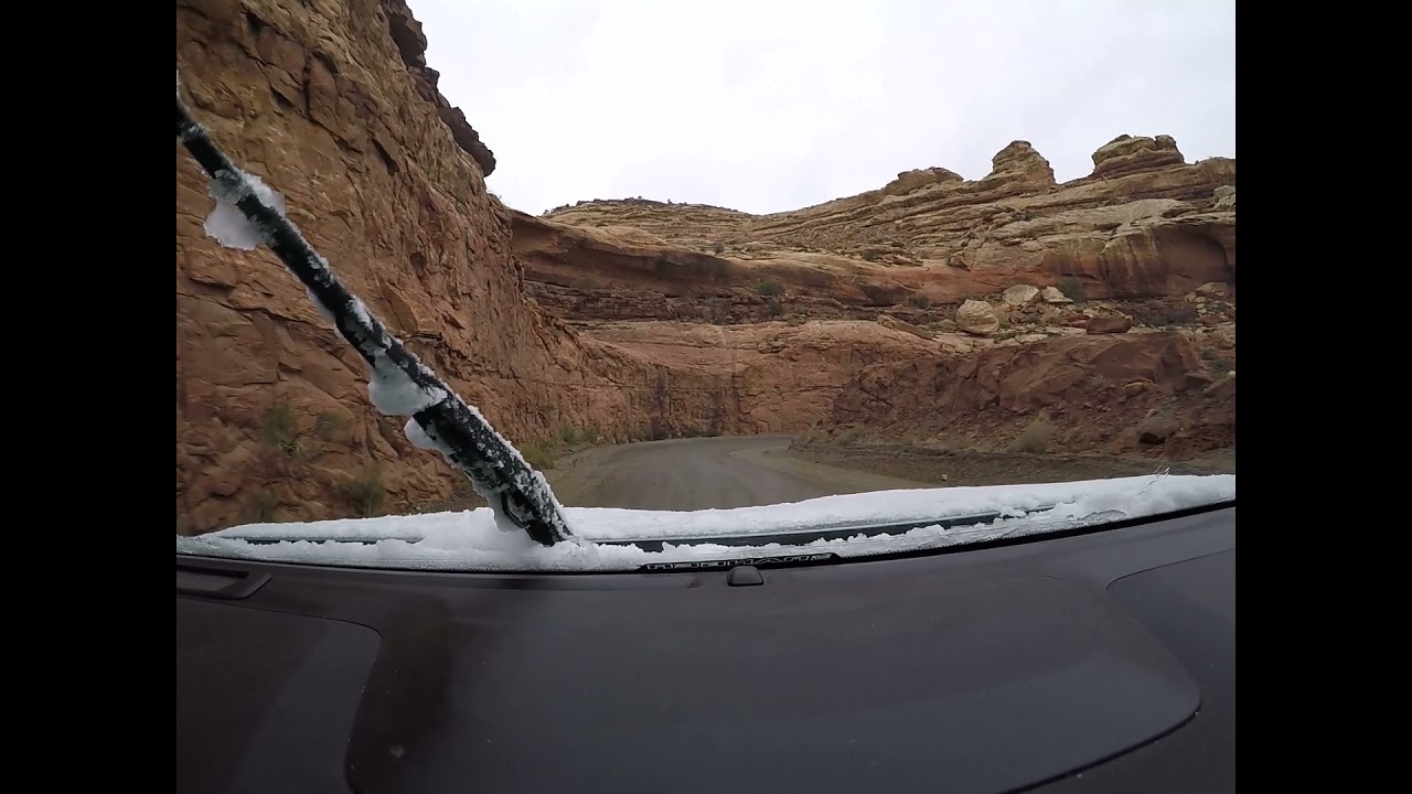 Driving America's Most Dangerous Road - Moki Dugway Pass - in the Rain and Snow