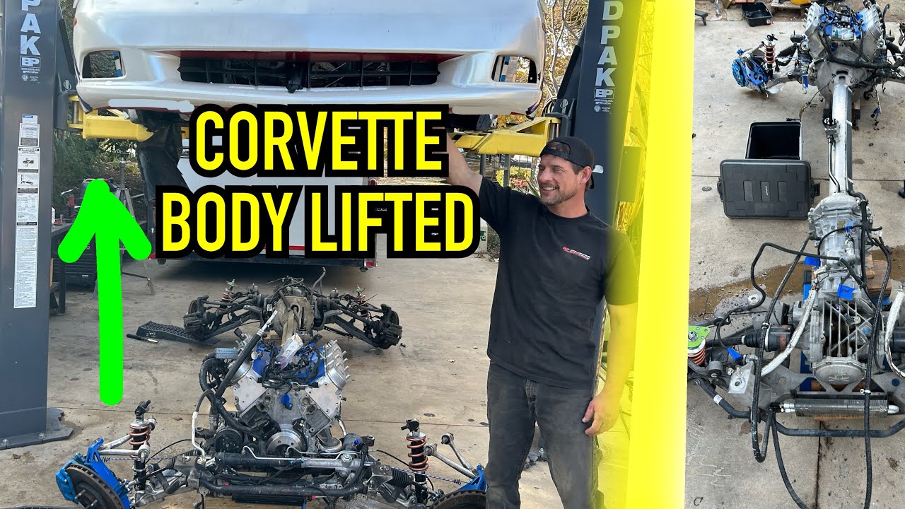 Corvette C6 step by step DIY Drivetrain  / Engine Remove Drop Down / Body Lift Off Episode 1