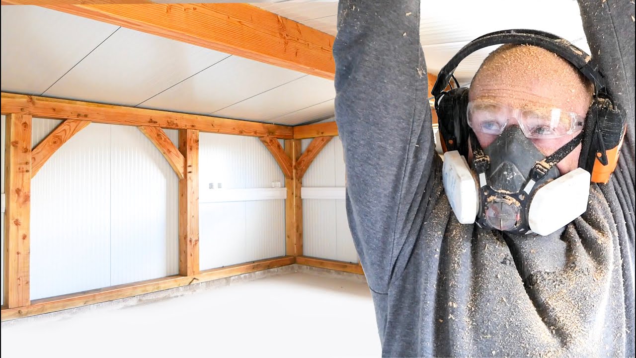 FINISHING MY TIMBER FRAME - Prepping and Oiling the Beams