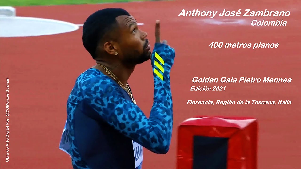 Anthony José Zambrano (COL) corrió en la Golden Gala Pietro Mennea, en Florencia, Italia.  (10/6/21)
