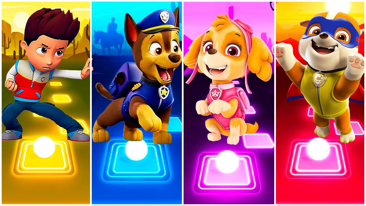 PAW Patrol: Ryder VS Chase VS Skye VS Rubble 🎶 Tiles Hop EDM Rush