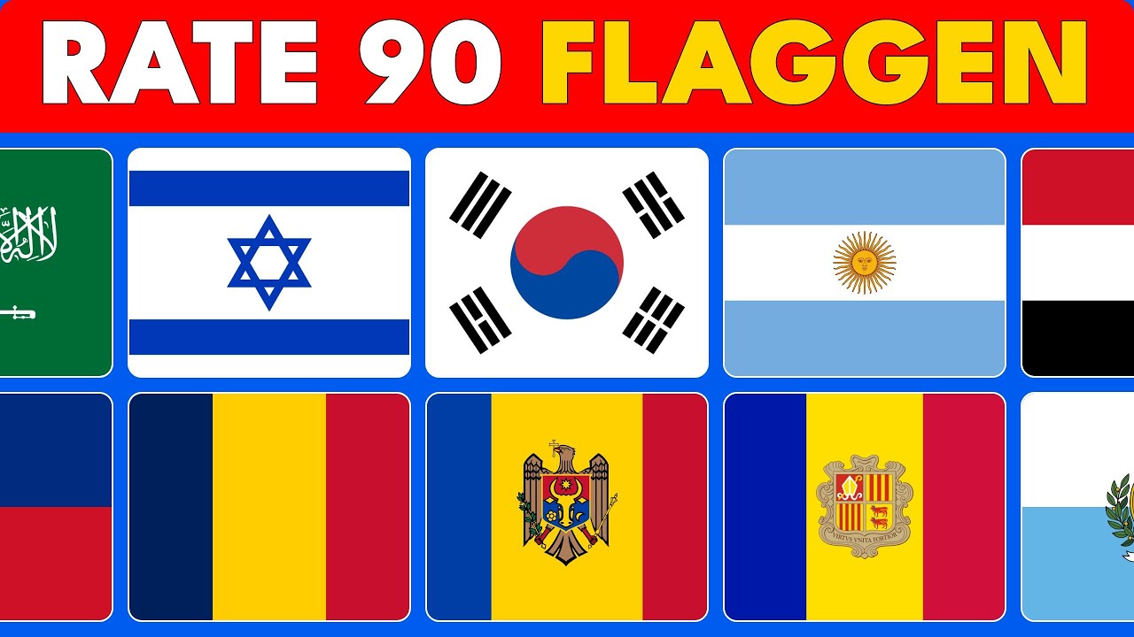 Kannst du 90 Flaggen erraten? Mach mit bei diesem spannenden Quiz!