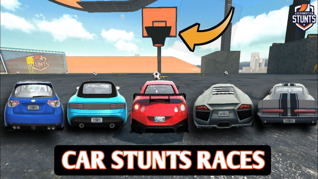 BASKETBALL 🏀 Match : In Car Stunts Races Mega Ramp Gameplay 🔥|