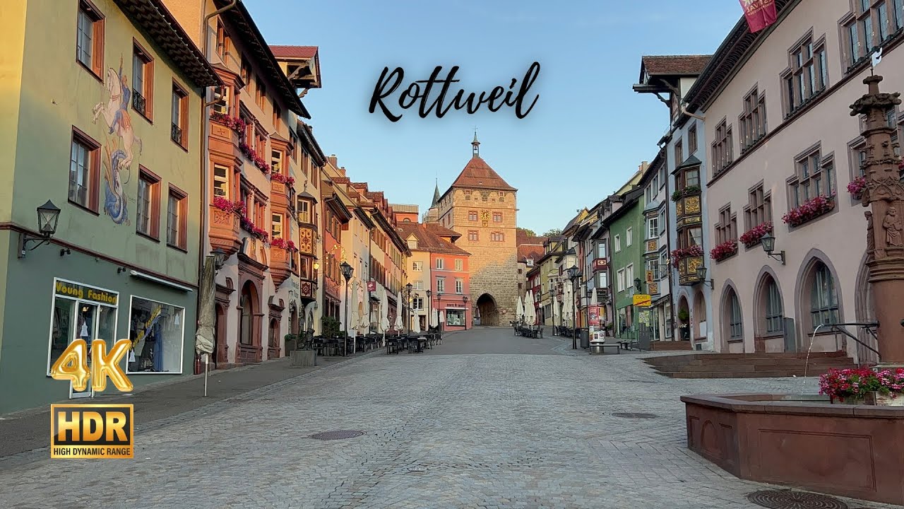 6 AM Morning Walk in Rottweil, Germany - 4K HDR
