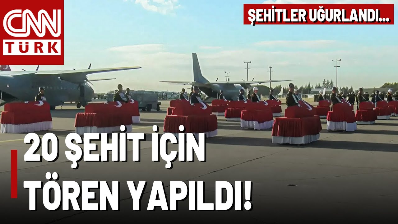 Türkiye Şehitlerini Uğurluyor! 20 Şehit İçin Ankara'da Tören Düzenlendi...