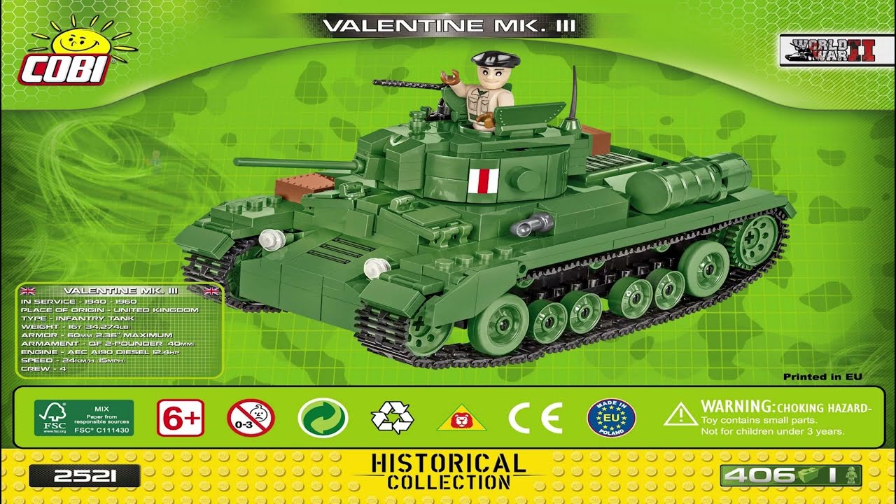 Cobi Instructions | Small Army / WW2 | 2521 | Valentine Mk.III