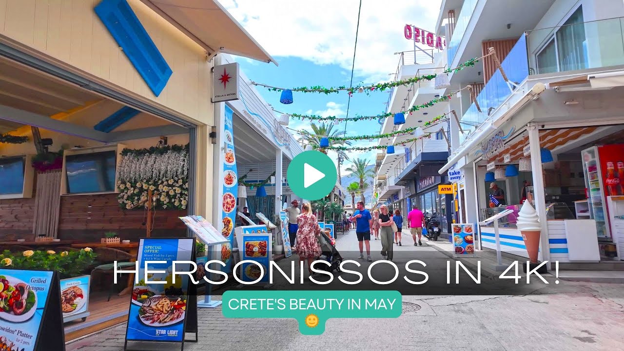 Walking Tour in Hersonissos, Crete 🇬🇷 | Stunning Sights in May 2025! #Crete2025