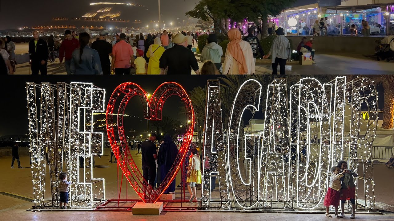 AGADIR 2022, NIGHT WALK Marina and the beach promenad.