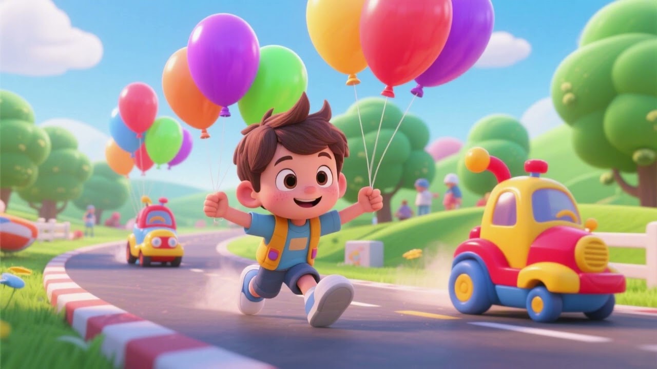 Toy Color Balloon Race 🎈🏁 | Fun Colors Song for Kids | Nursery Rhymes