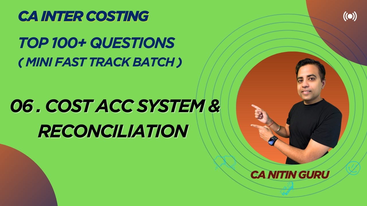 06 Cost ACC Sys & Rec  l Top 100+ Question l CA INTER COST | 2026 | Mini Fast Track l CA Nitin Guru