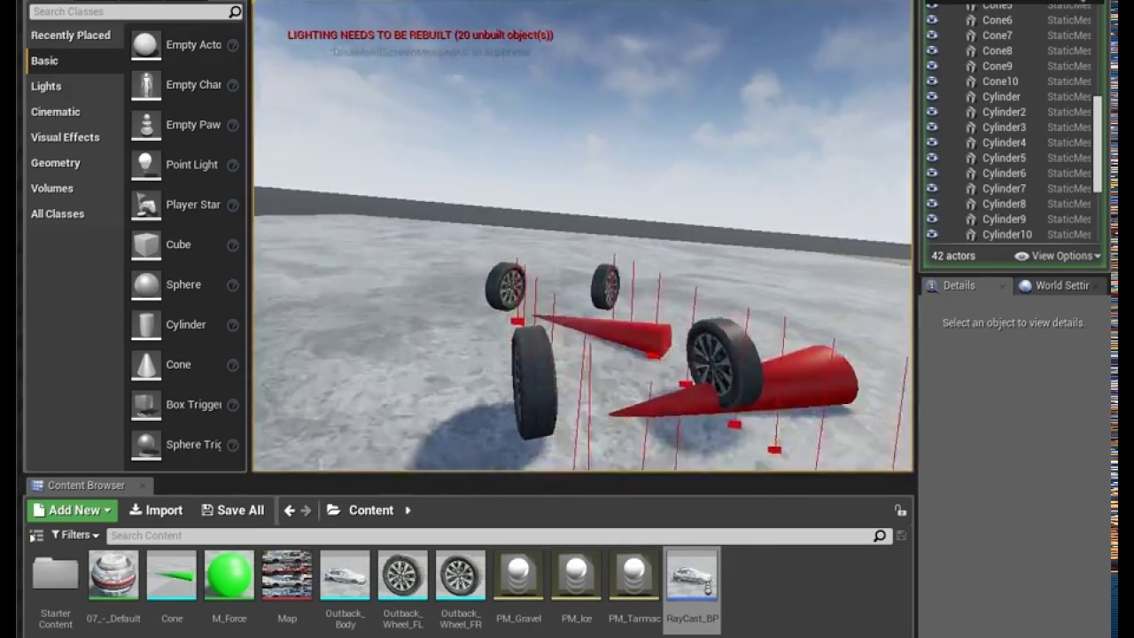 UE4 | Line Trace Vehicle From Scratch Blueprint Only