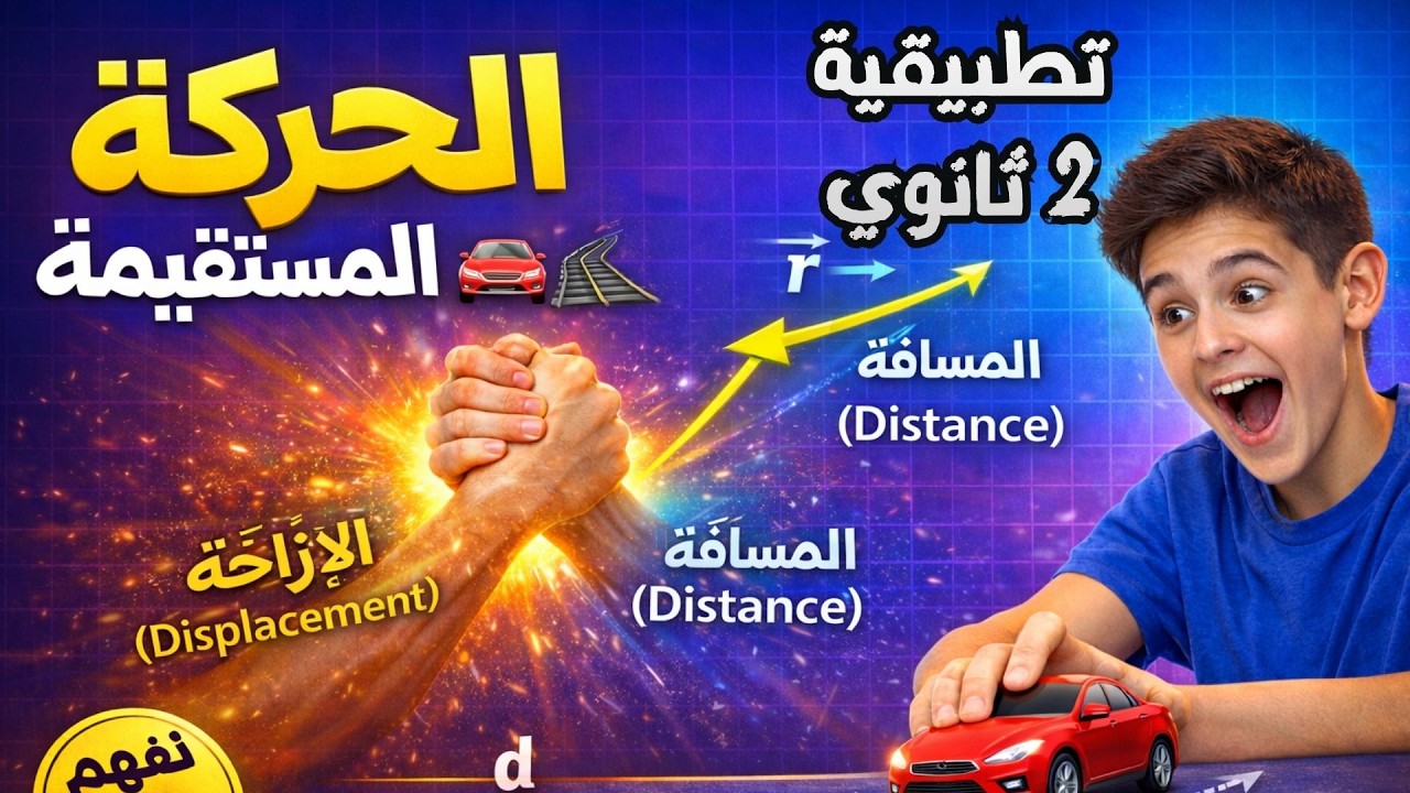 🚗💨 الحركة المستقيمة (1) | تطبيقات الرياضيات  😍📐الصف الثاني الثانوي