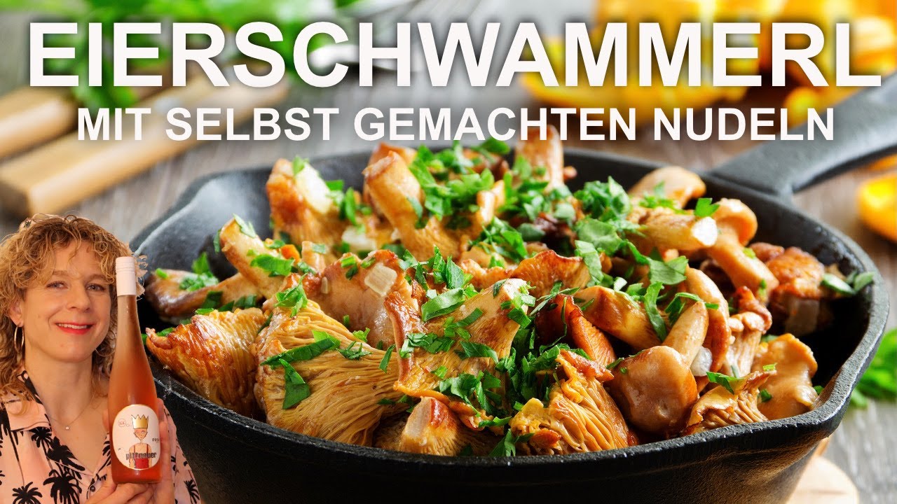 selbstgemachte Nudeln mit Pfifferlingen 😋⎮vegetarisch⎮mit Weintipp!