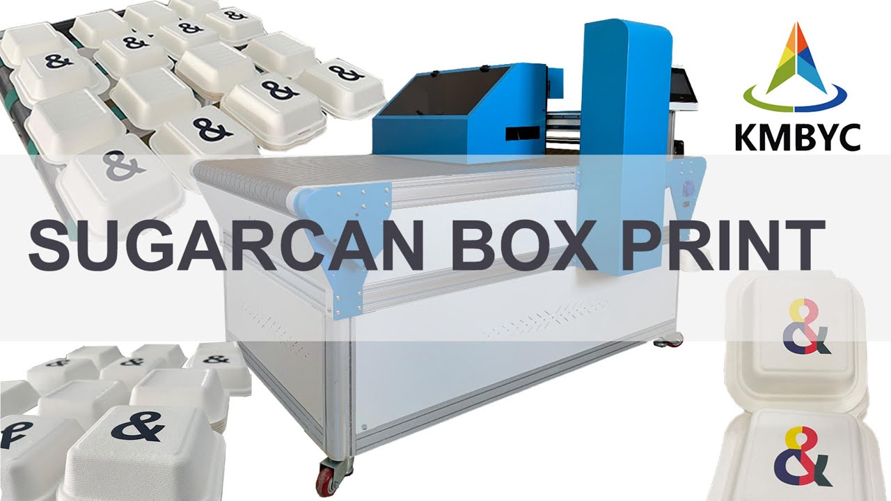 KMBYC Sugarcane box printer lunch box hamburger box with plateless printing