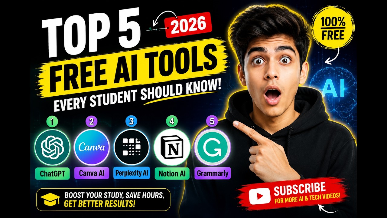 Top 5 FREE AI Tools Every Student Must Use in 2026 🚀