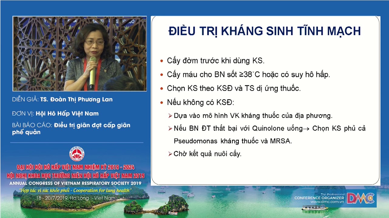 Điều trị đợt  cấp giãn phế quản