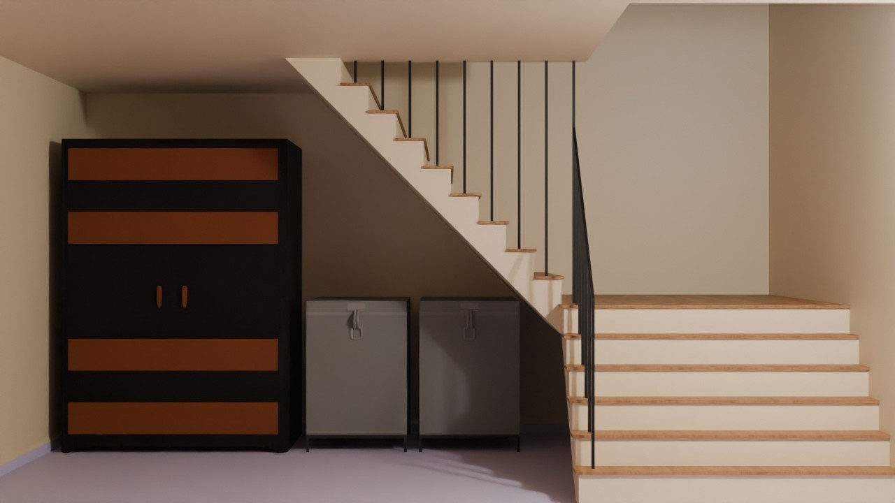 Multiple Rooms Scene Animation in Blender.