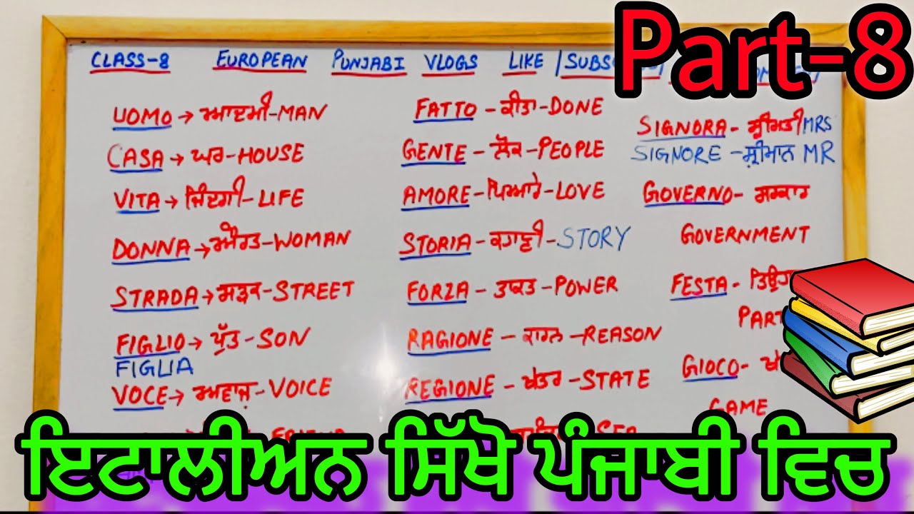 Learn Italian🇮🇹 in Punjabi🤗 || ਇਟਾਲੀਅਨ ਸਿੱਖੋ #learnialianinpunjabi #learnitalian #vlog #trending