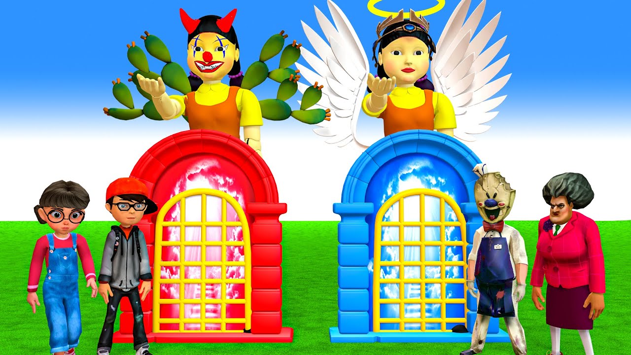 Scary Teacher 3D vs Squid Game Does TANI Deserve To Go To Heaven OR Go Down Hell 5 Times Challenge