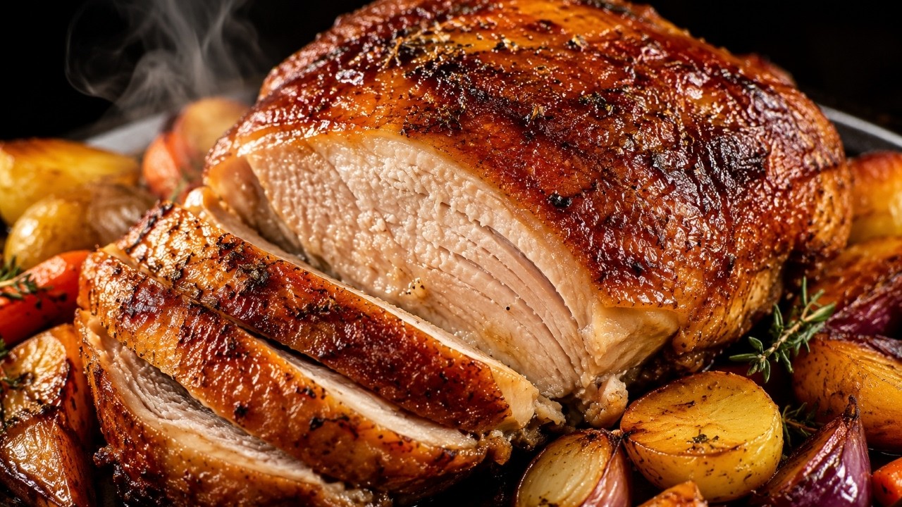 Old School Oven Roasted Turkey 1960s Style ASMR Cooking