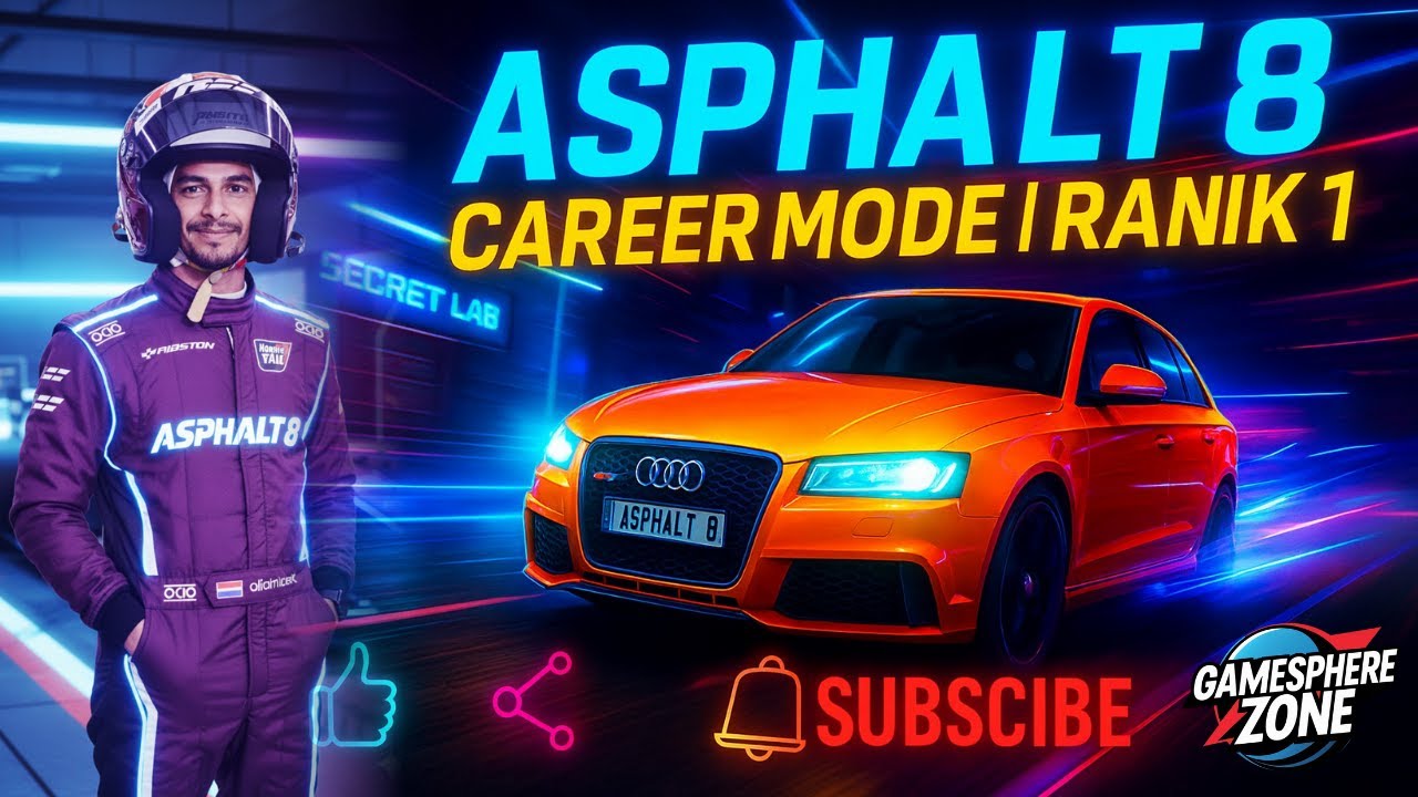 Asphalt 8 Career Mode Season 1 | The Secret Lab | Audi RS3 Sportback Gameplay (Rank 1)