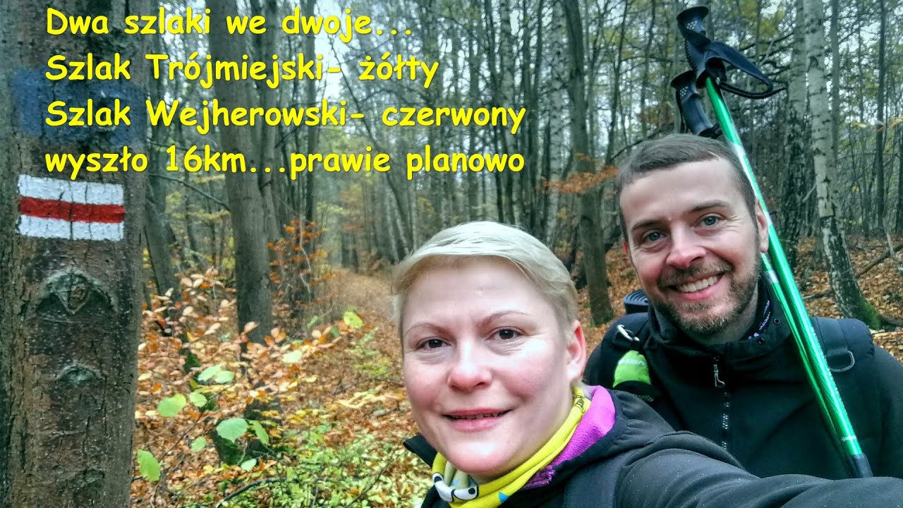 Szlak Trójmiejski (żółty) i Szlak Wejherowski (czerwony) w jesiennym klimacie. (jakość 1080p50)
