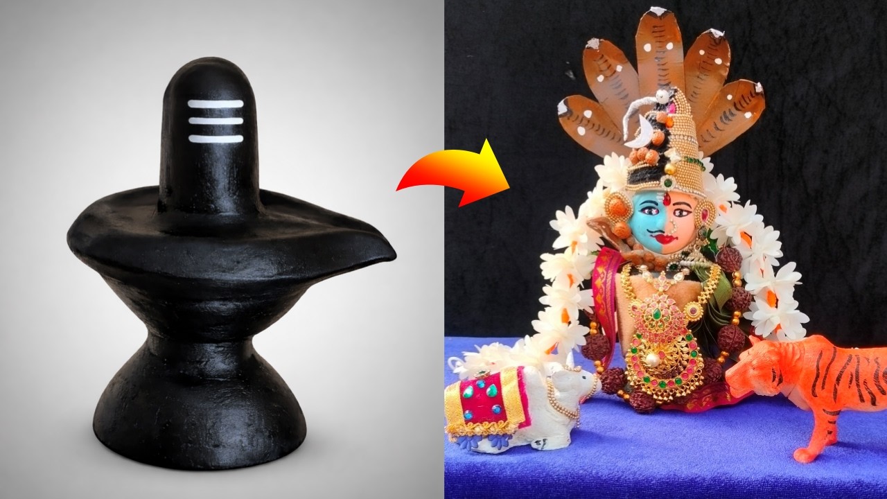 Shiv Shakti Face Face from Clay for SivLing Decoration | Shivratri Special | Ardhanareeshwara Face