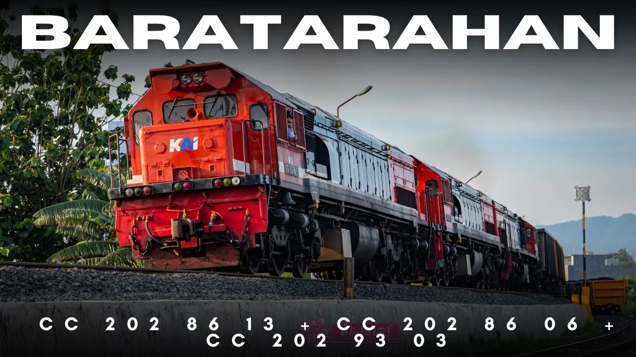 KA Baratarahan dibawa Lokomotif CC 202 86 13 + CC 202 86 06 + CC 202 93 03 THN