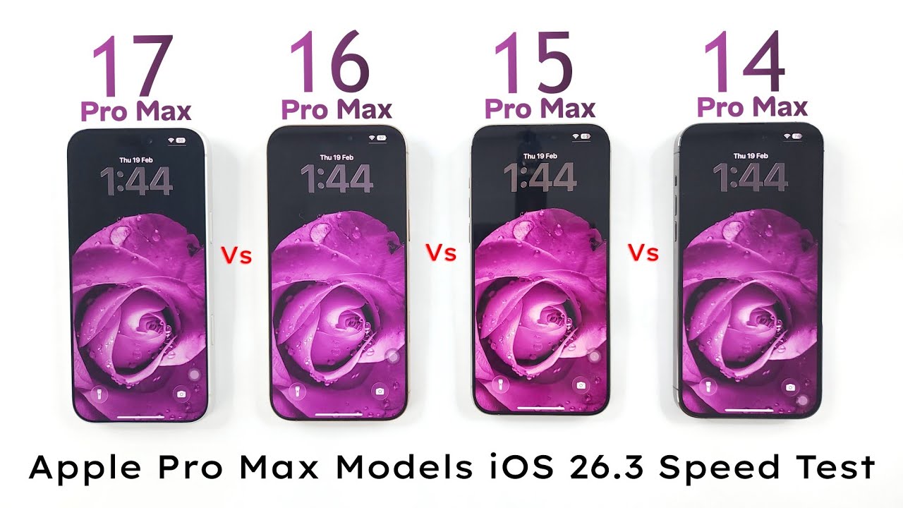 iPhone 17 Pro Max vs 16 Pro Max vs 15 Pro Max vs 14 Pro Max - iOS 26.3 SPEED TEST 🔥