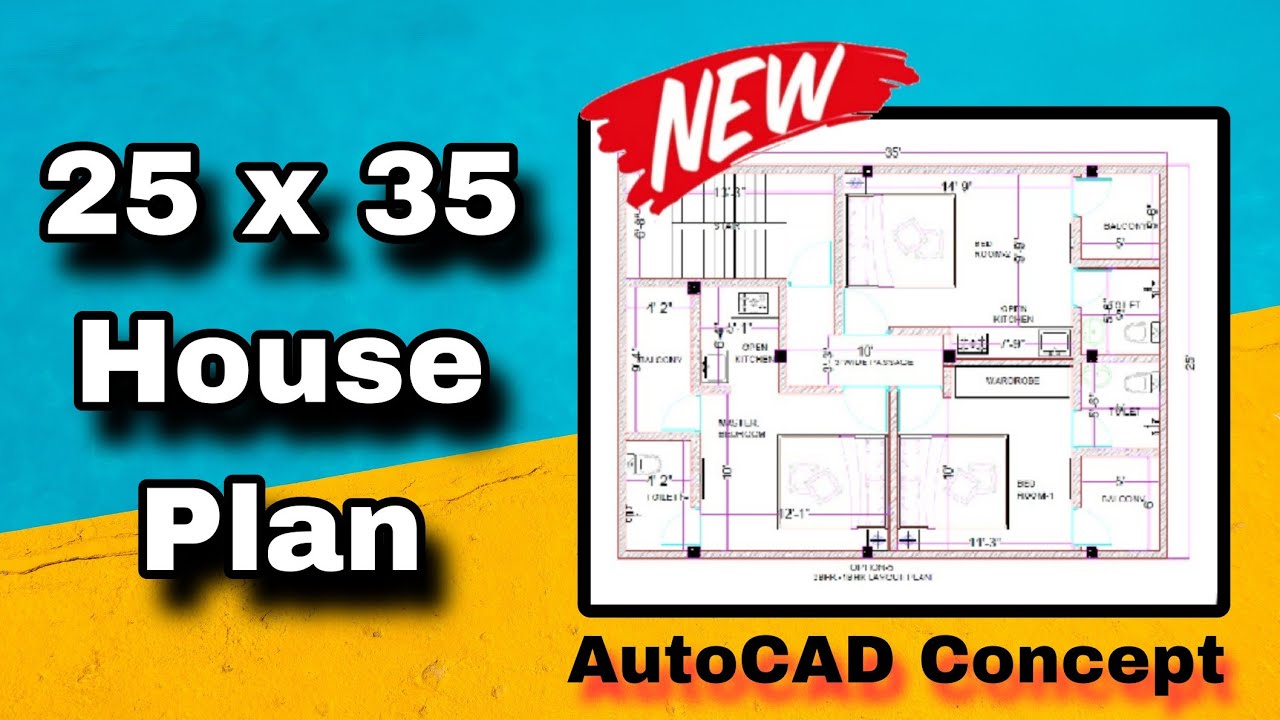 25x35 House Plan | 25 by 35 Simple House Design | Home Plan #homedesign @autocadconcept