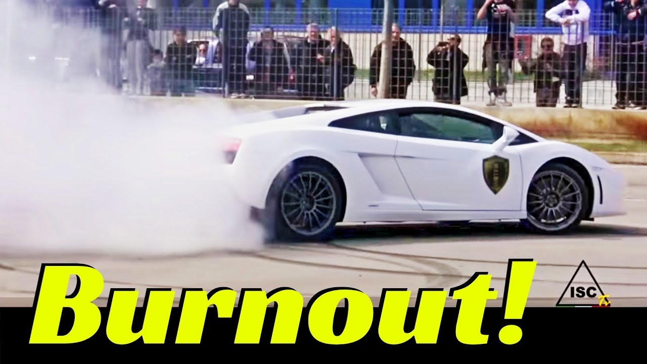 Ferrari 458 Italia Vs Lamborghini Gallardo LP 550-2 - Massive Burnout & Donuts Show!