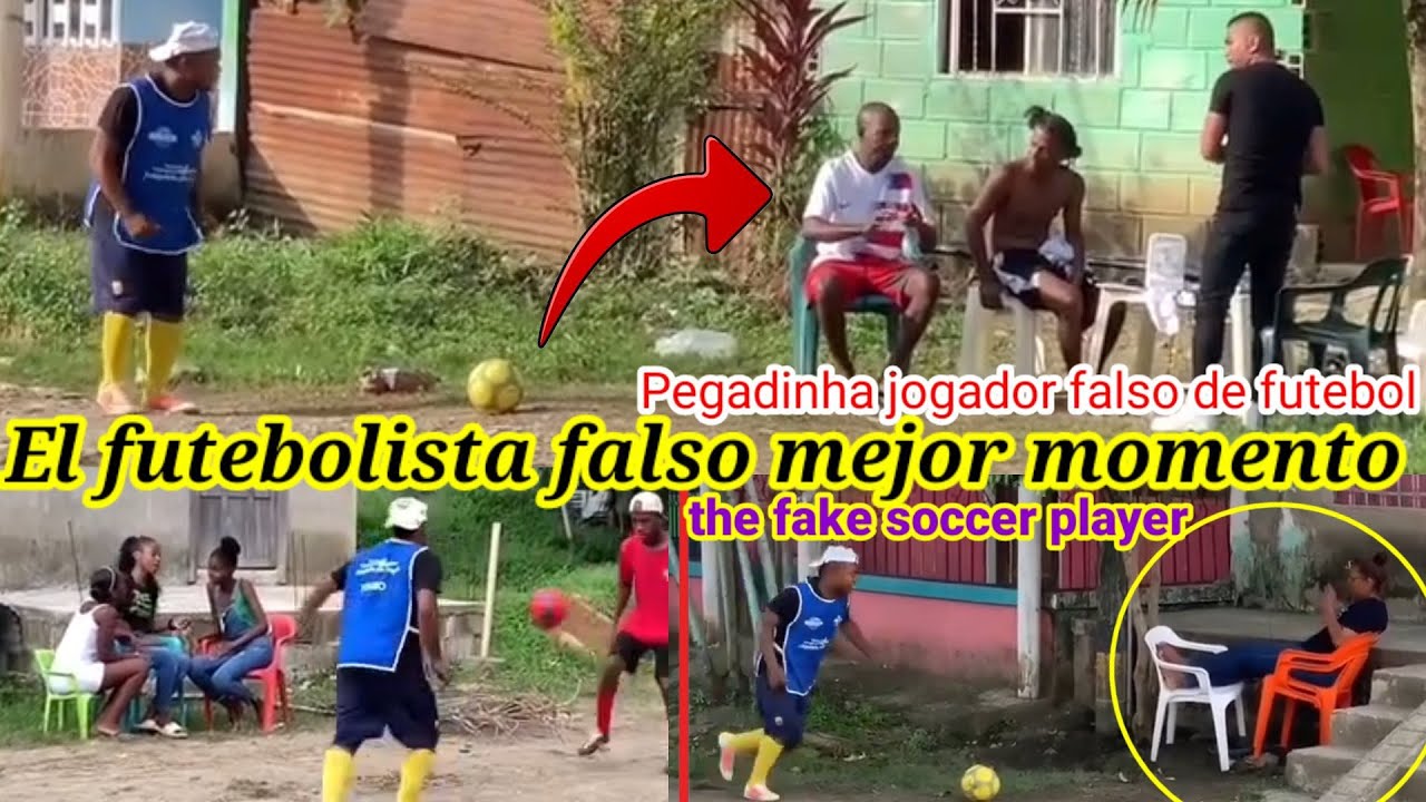 El futebolista falso mejor momento/pegadi jogador falso de futebol / The fake footbal player prank