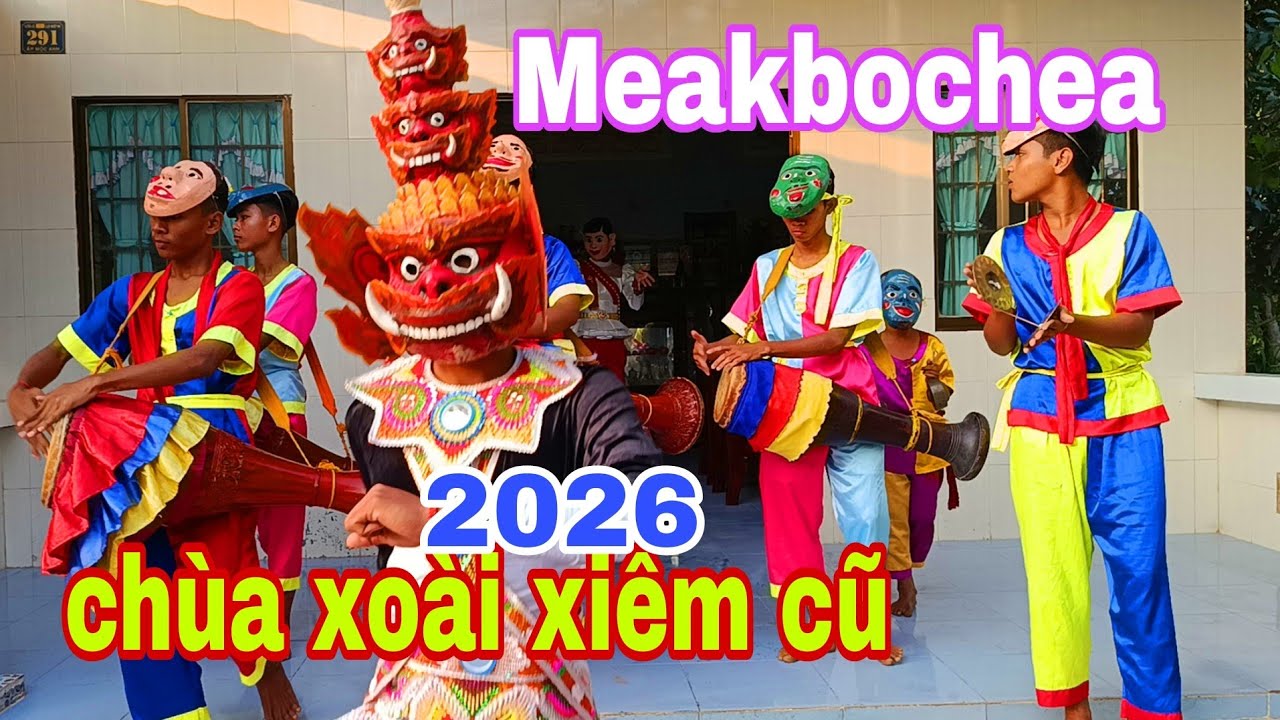 Chùa xoài xiêm cũ diễu hành lễ Meakbochea qua ấp xoãi xiêm.2/2/2026